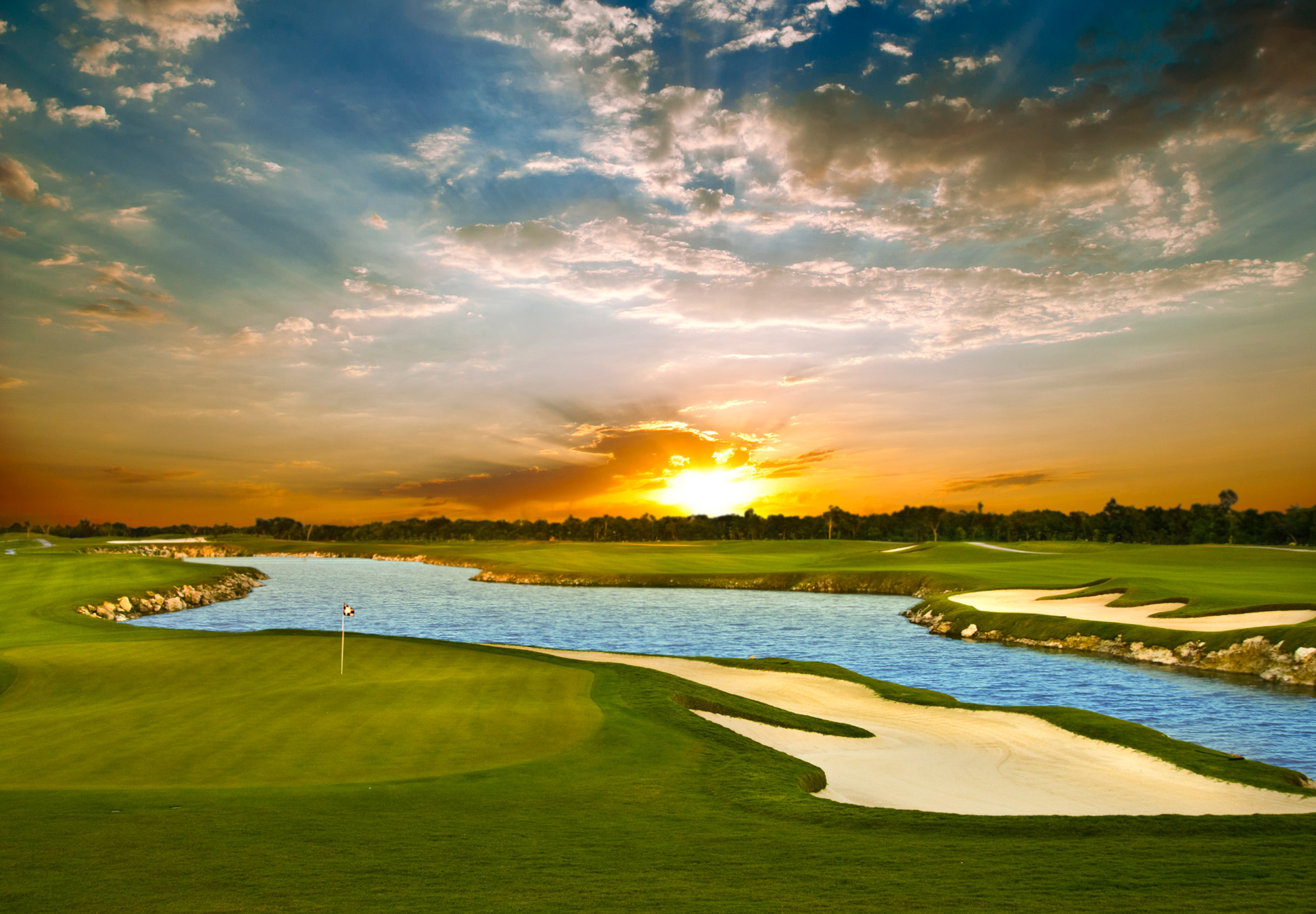 Golf Course at Sunset